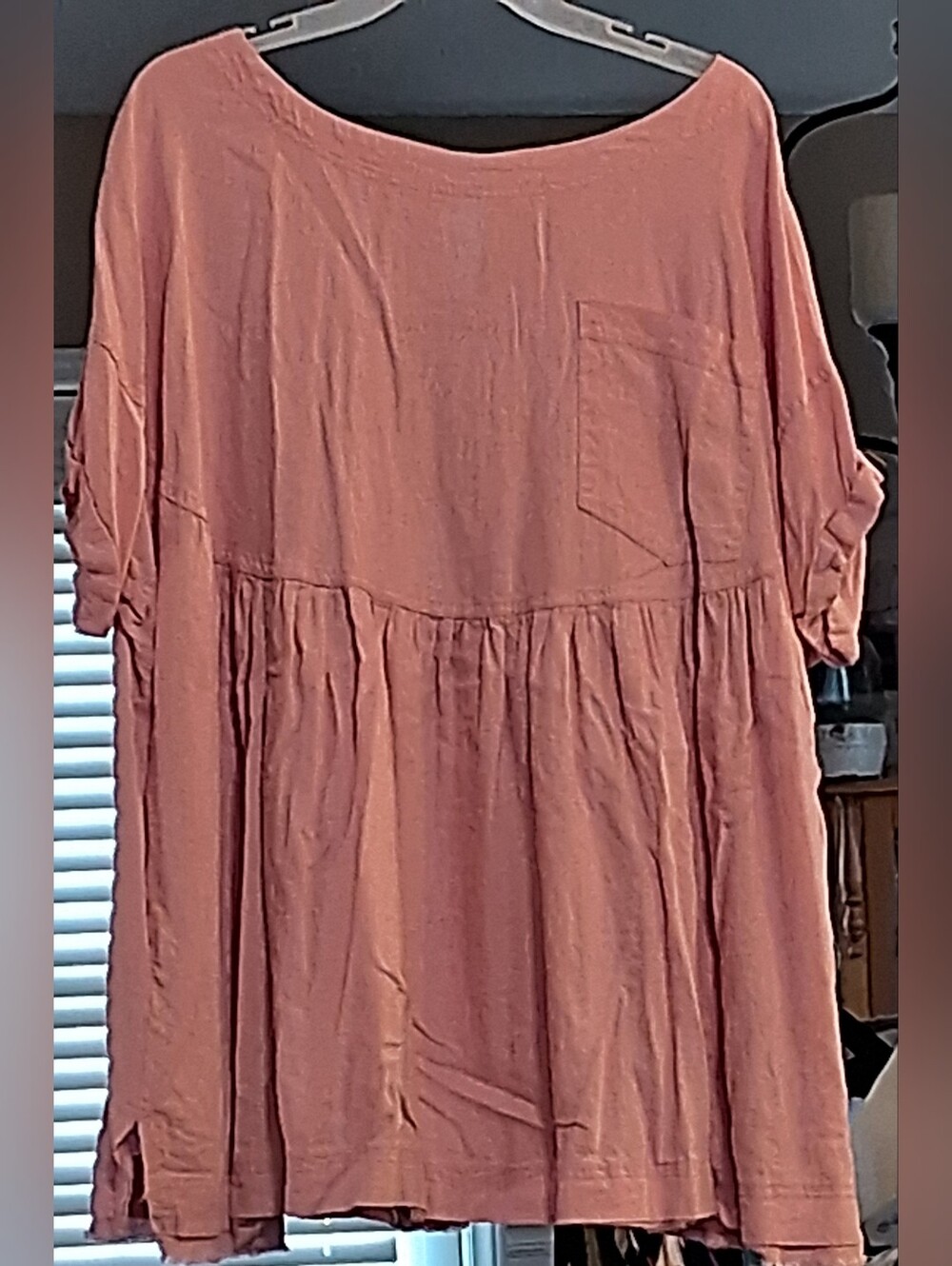 We The Free Dusty Rose Peplum Scoop-Neck Tunic